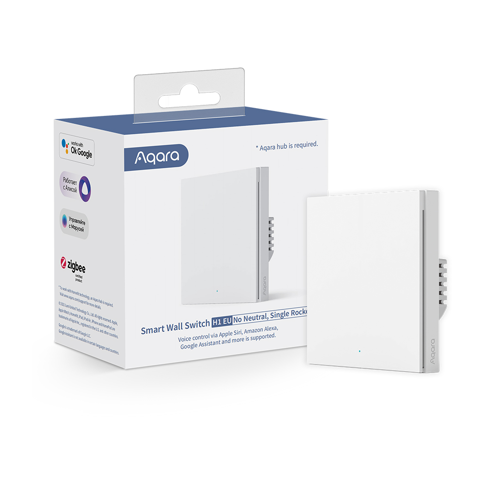 Aqara Smart Wall Switch H1  (no neutral, single rocker)