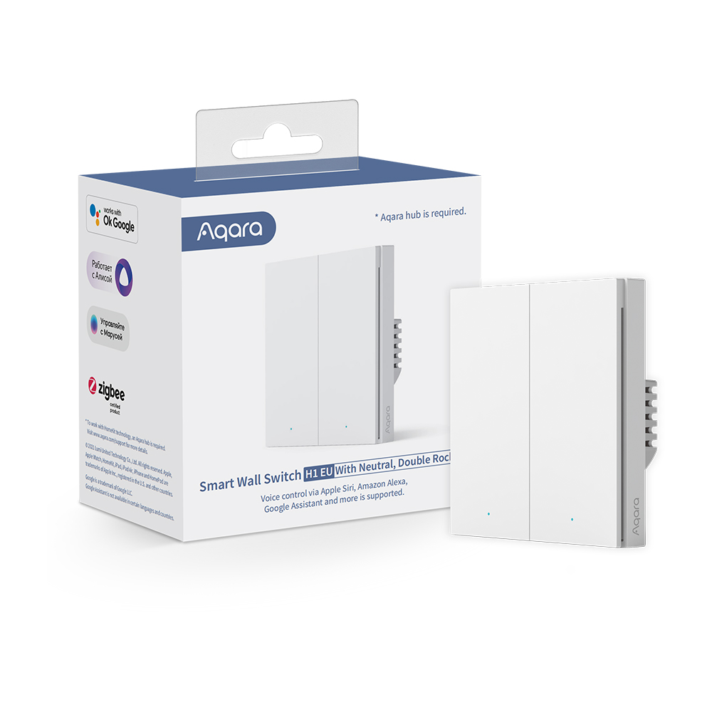 Aqara Smart Wall Switch H1 (with neutral, double rocker)